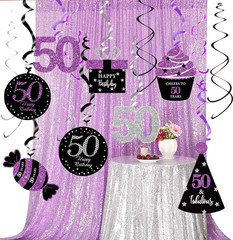 50Th Birthday Decorations for Women Purple Silver Black Women 50Th Birthday Part