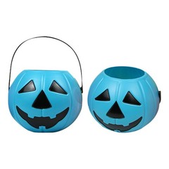 2 Pcs Pumpkin Containers for Candy Trick Treat Bucket Pail Kids Halloween