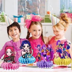 Demon Movie Hunters 8Pcs Honeycomb Centerpieces – Perfect for Kids’ Birthdays