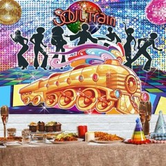 Soul Train Disco Dancing Party Supplies Birthday Decor Backdrop Banner 7x5ft
