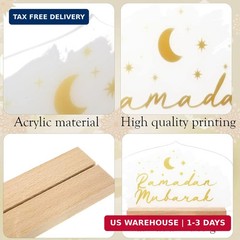 Frienda Eid Decorations for Home Islamic Ramadan Table Centerpieces Acrylic Eid