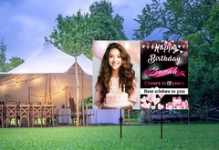 Personalized Birthday Yard Sign with Photo, Decoration Outdoor Garden Home, Sign