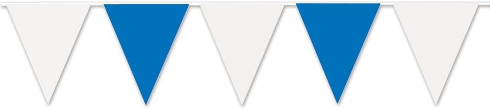 Blue & White German Oktoberfest Theme Party Decoration 30 ft. Pennant Banner