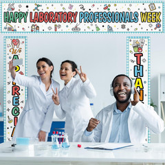 3 Pcs Lab Week Decorations Banner Thank You for All You Do Sign Backdrop Decor M