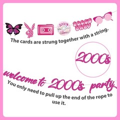 Y2K Party Decorations Early 2000s – 40 Pcs Pink Retro Themed Multicolor