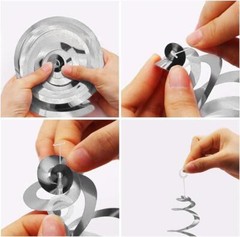 12x Silver Hanging Swirl Party Decorations Foil Ceiling Whirls Birthday Event