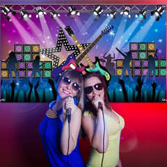 Karaoke Rock and Roll Party Backdrop 72.8×43.3in Rock Star Music Banner Decor XL