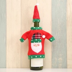 Christmas Wine Bottle Cover Hat Decorations Knitted Sweater Santa Wine