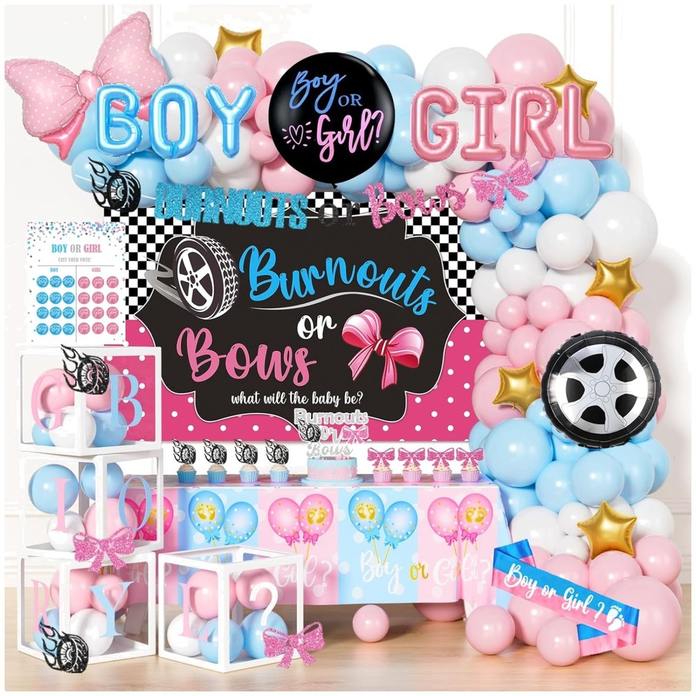 Gender Reveal Balloons & Confetti Set – 171 Pcs