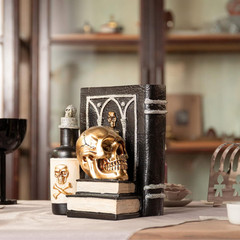 Halloween Decorations Indoor Resin Halloween Skull Heads with Books Statue Head