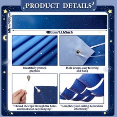 45 Pcs Galaxy Space Ceiling Decor, 24″x13ft Hanging Backdrop, Star Ornaments, So