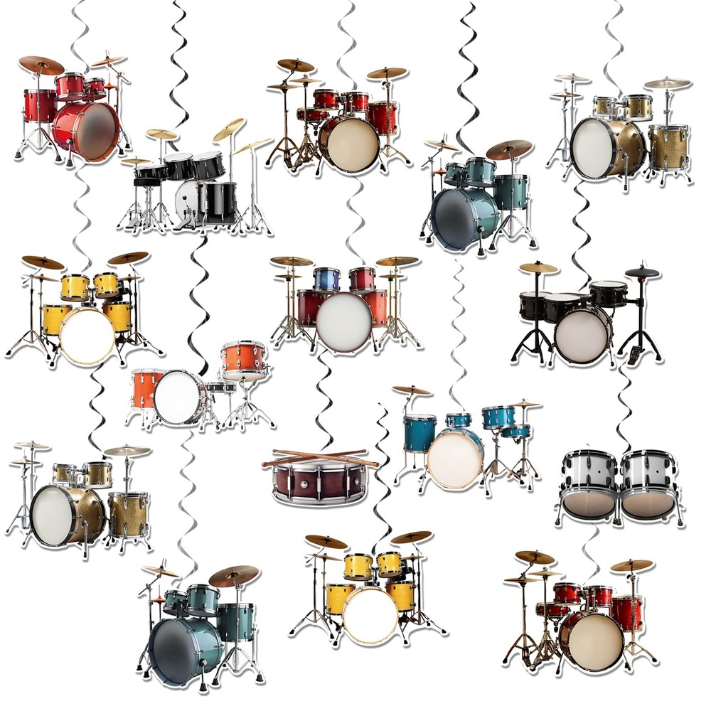 Drum Hanging Swirl Decorations 24 Pack Ceiling Streamers Birthday Party