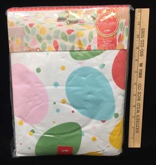 Easter Egg Vinyl Oblong Tablecloth 3 Balloon Pumps 54 Balloons Multi Colored