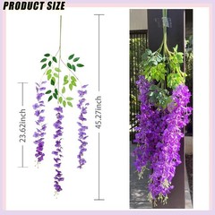 12 Pack Artificial Wisteria Vine Hanging Flowers Silk Floral Garland, 3.4 ft …