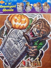 Four 16″ Halloween Decorations Vintage 1999 Beistle Graveyard Ghouls NOS