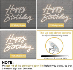 Happy Birthday Neon Sign – LED Light Up Decor for Any Age Celebration