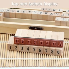 42 Pcs Letter Stamps, Rubber Stamps Alphabet Stamps, Wooden Stamps Number Alp…
