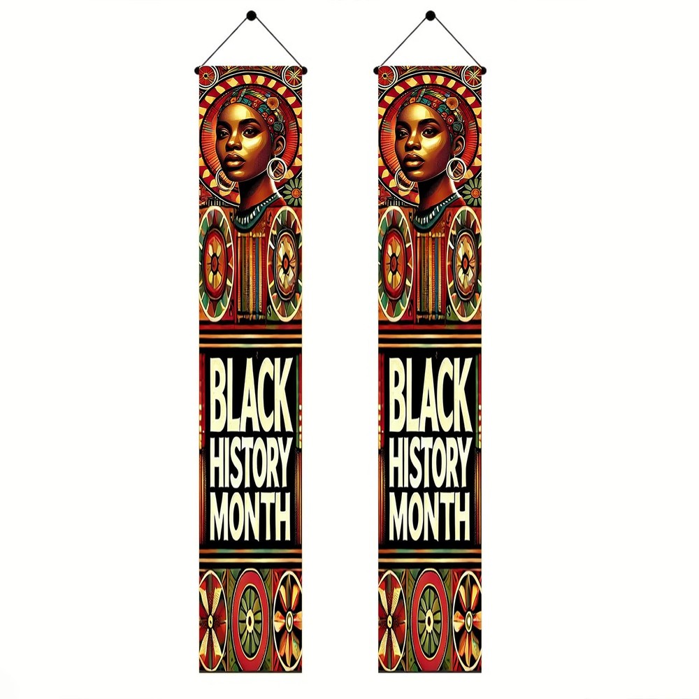Black History Month Banners Front Porch Elegant Portrait Door Banner African …