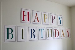 MidCentury Modern Minimalistic Colorful Happy Birthday Banner