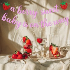 Strawberry Baby Shower Decorations a Berry 5 inches x 10 inches, Pink-01