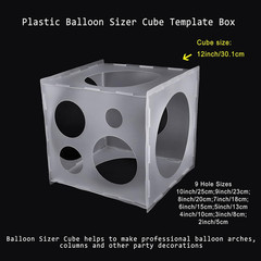 2-10 Inch Collapsible Plastic Balloon Sizer Box Cube, Balloon Size Measurement T