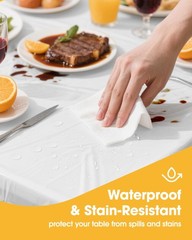 Niuara White Plastic – 4 Pack 54 108 Rectangle Disposable Tablecloths For