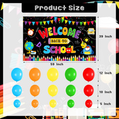 Back to School Decorations, 80Pcs Rainbow Balloon Arch Garland Kit with Welcome
