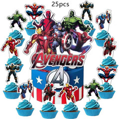 46Pcs Superhero Birthday Party Supplies, Avengers Party Decorations Set Include