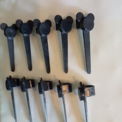 Vintage Set of 10 Disney Mickey Mouse Ears Birthday Party Cake Candle Holders