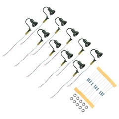 10 X OO / HO Scale Street Bracket Light Model Wall Lamp Posts LED Building