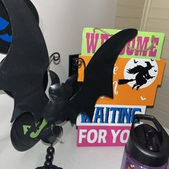 31 Pc Cute Not Scary Halloween Party Decorations Wood & metal signs Banners LED