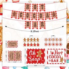 Hot Cocoa Bar Decoration Kit, Gingerbread Man Theme Multicolour