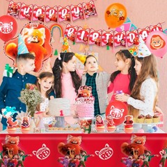 Turning Red Birthday Party Decorations,Turning Red Party Supplies &Tableware Set