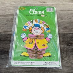 Beistle Happy Birthday Clown Art Tissue Centerpiece Colorful Party Decoration