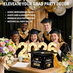 2026 Graduation Card Box with Tassel – Sturdy Cardboard Mortarboard Holder