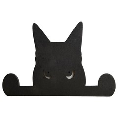 Wooden Black Cat Garden Decoration Perfect for Courtyard and Outdoor Spaces