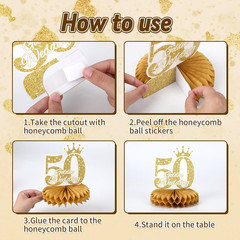 10 Pcs 50Th Anniversary Decorations, 50Th Wedding Anniversary Decorations 50Th A