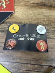 Game of Thrones Party Supply Lot Banner Decals Plates Balloons Rubik’s Buttons