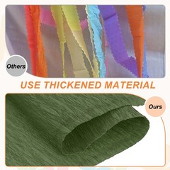 2Pcs Crepe Paper, 7.9ft Long 20 Inch Wide Army Green Crepe Paper Roll
