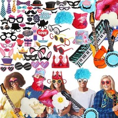Funny Photo Booth Props Set 76pcs Parties Weddings Graduations Birthdays Cosplay