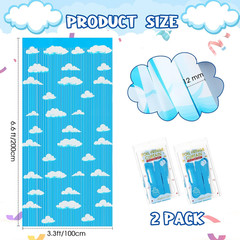 Blue Sky White Clouds Birthday Party Supplies, Clouds Theme Tinsel Foil Fringe C