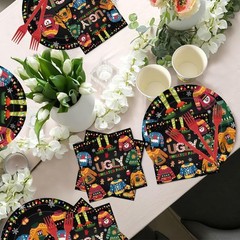Christmas Ugly Sweater Disposable Tableware Set (Plates, Napkins, Forks)