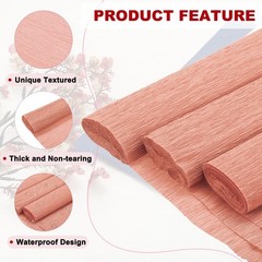 6Pcs Crepe Paper Roll 8.2ft Long 98 Inch Wide for Decoration Champagne