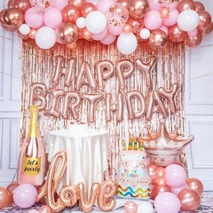 Juego De Rose Gold Decoracion De Cumpleaños Globos Fondos Para Mujer En Oferta