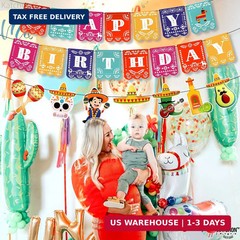 KatchOn, Mexican Birthday Banner – 15 feet, Pre strung | Happy Birthday Decorati
