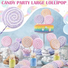 6 PCS 16 Inch Large Candy Party Decoration Giant Lollipop Props Macaron