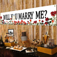 Proposal Banner Will You Marry Me Flower Banner Propose Decorations Supplies for