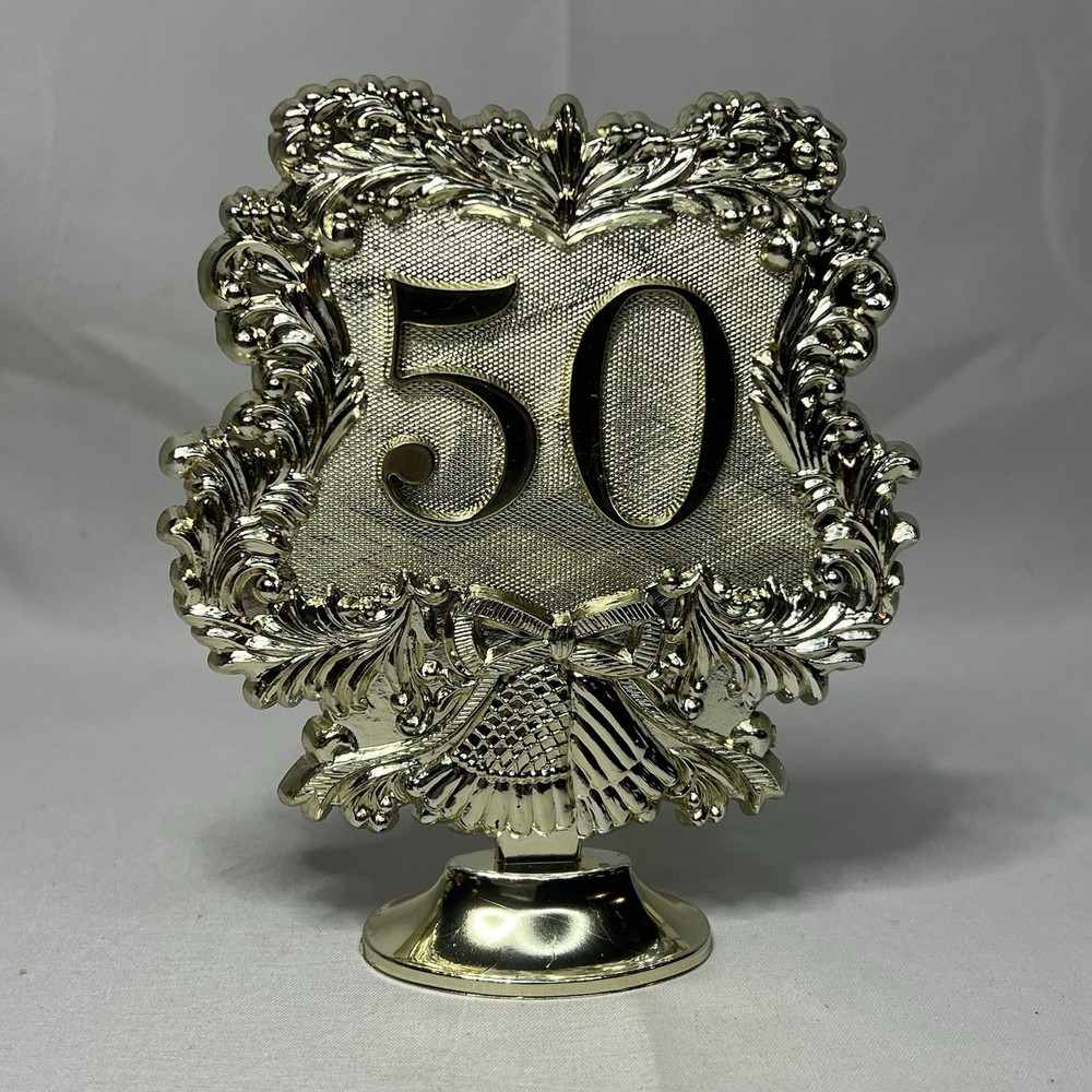 50th Anniversary Hallmark Party Decoration Vintage Gold Lightweight Celebration