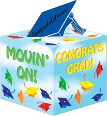 Graduation Cap Theme Party Centerpiece Table Decoration 6″ Paper Card Box