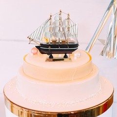 Abaodam Sailboat Cake Topper Wooden Decor 2pcs – Handmade Nautical Boat Cake …